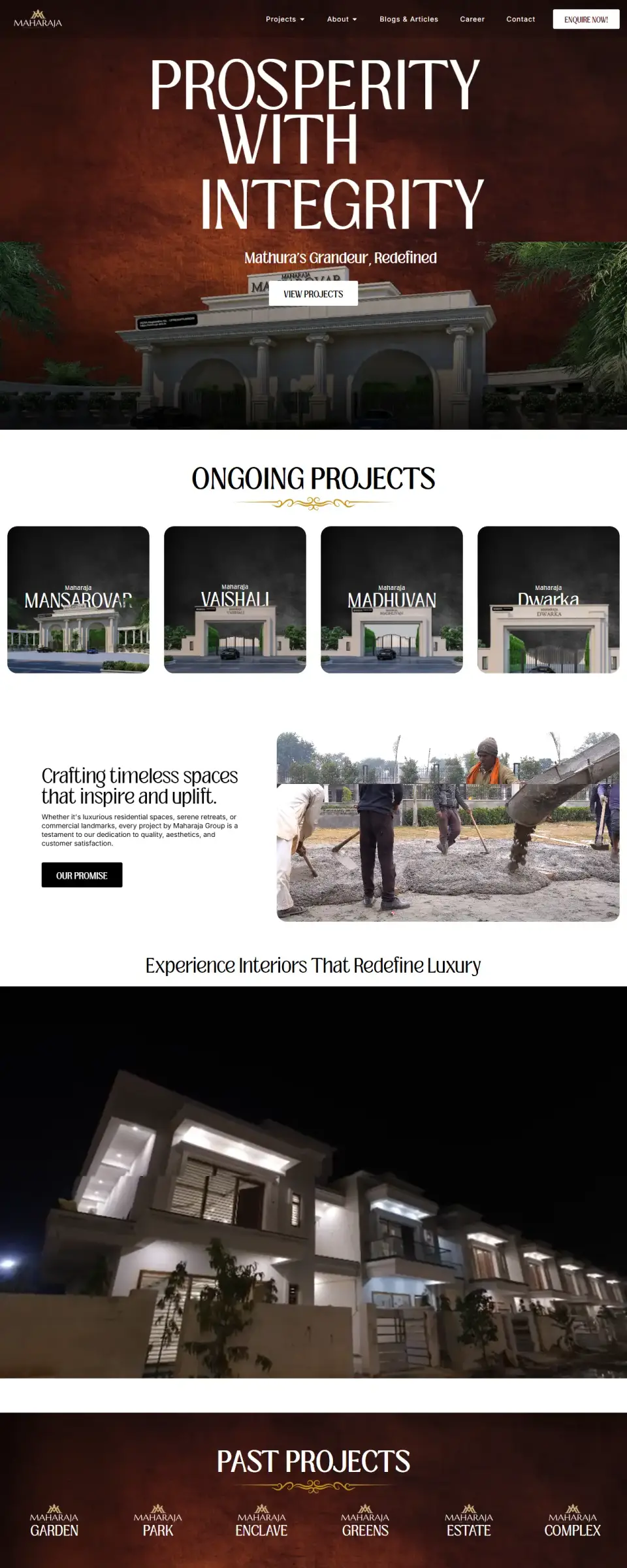 Maharaja Group website homepage designed by ViralBulls