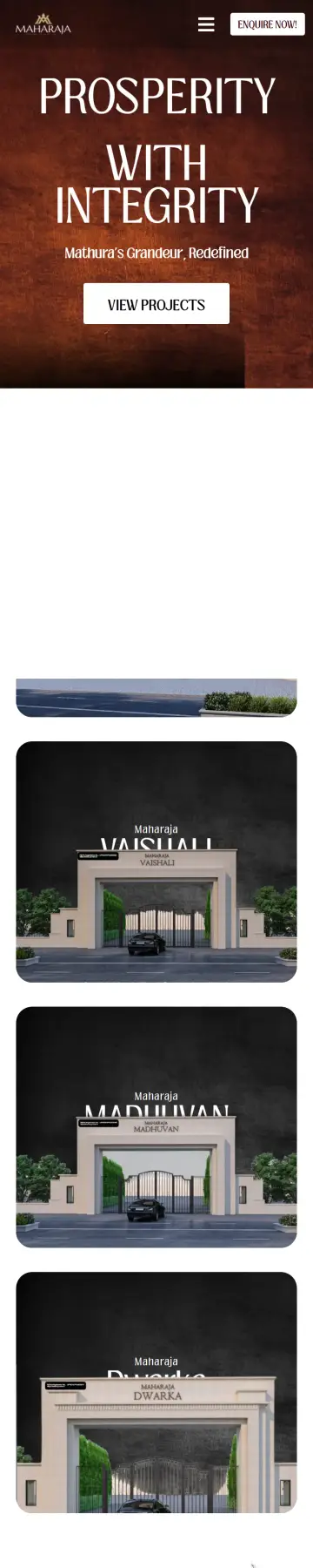 Maharaja Group website on mobile