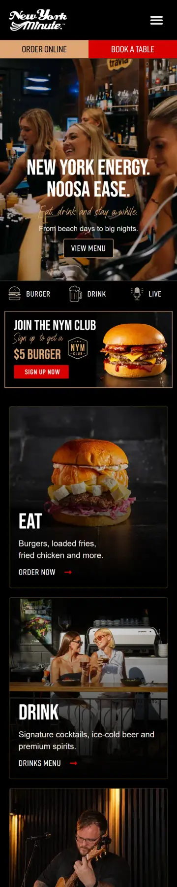 New York Minute website on mobile