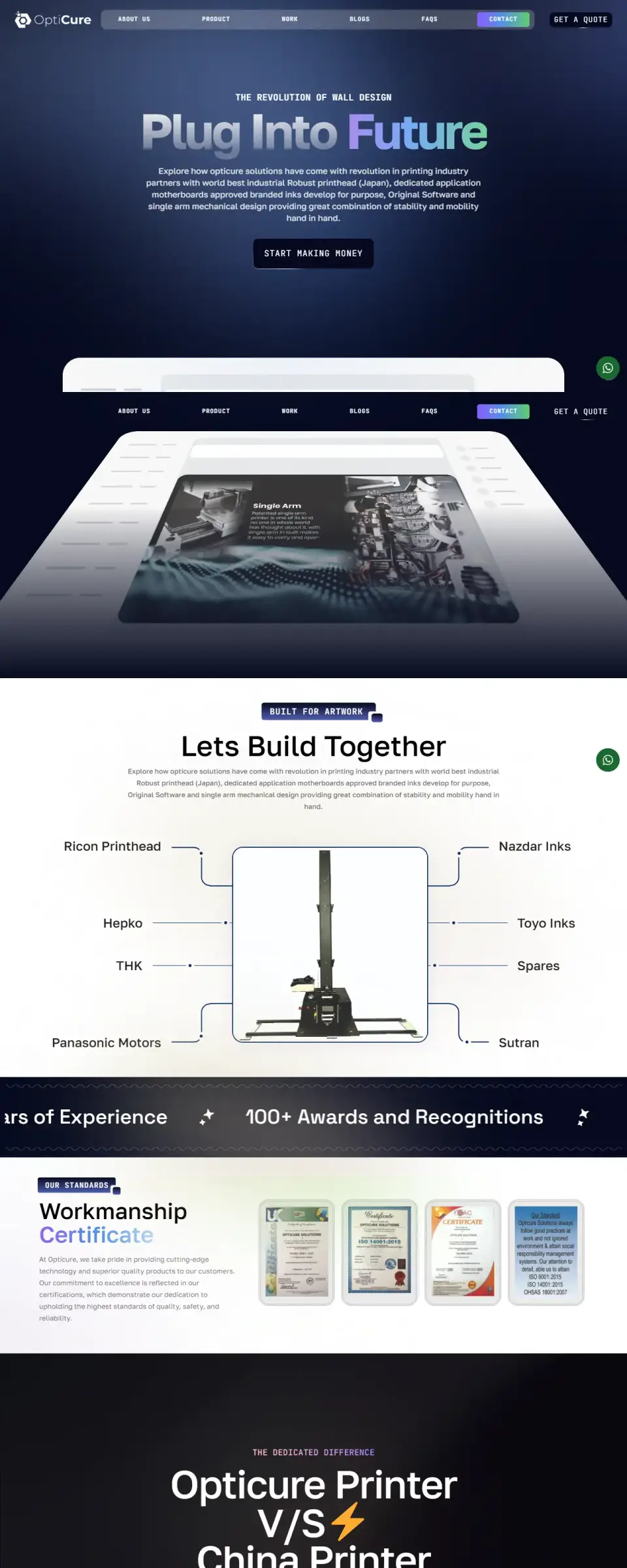 Opticure website homepage designed by ViralBulls