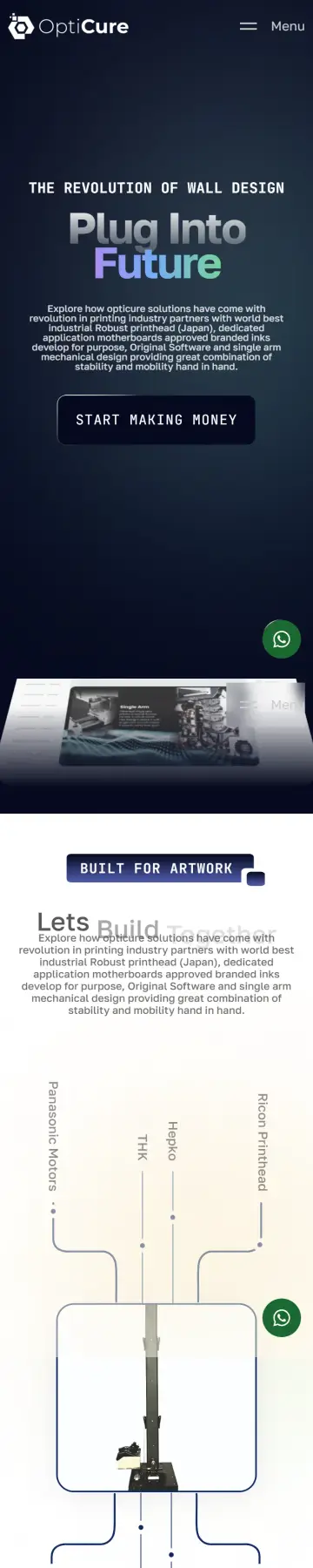 Opticure website on mobile