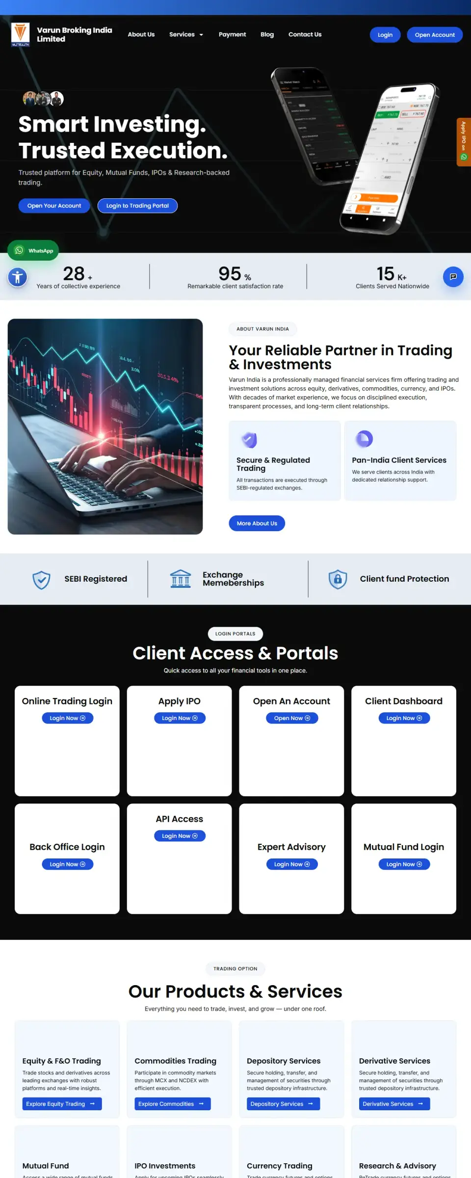 Varun India website homepage designed by ViralBulls – WordPress