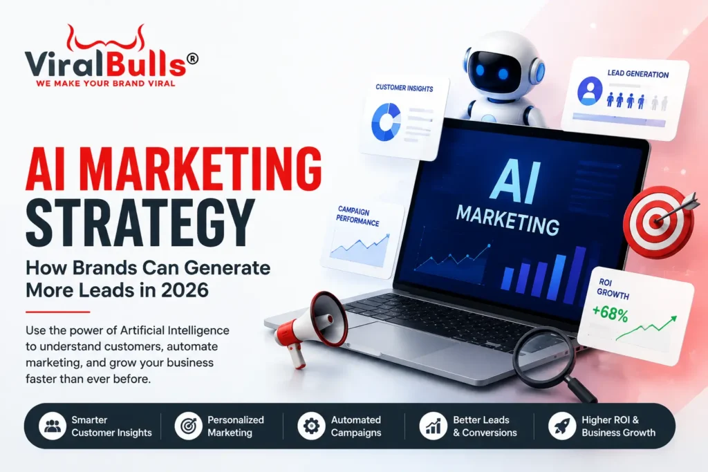 AI marketing strategy for businesses using artificial intelligence to generate leads and improve digital marketing performance